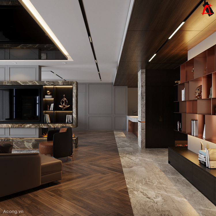 Căn hộ penthouse CT4 Vimeco: thiết kế nội thất phòng khách